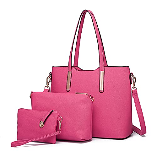 Miss Lulu Handtasche Damen Schultertaschen für Damen Tragetasche Damen Tote Bag Groß Henkeltasche Damen Frauen Schulter Beuteltote Gross Henkeltasche Set 3-teiliges Set von Miss Lulu