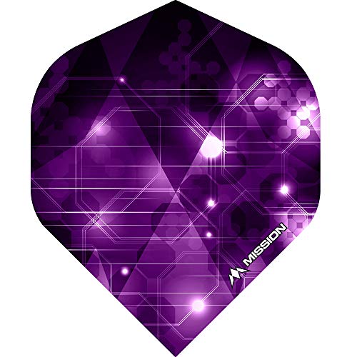 Mission Darts Astral Dart-Flights, 100 Mikron, Standard Nr. 2, 1 Set mit 3 Flights, Violett (F2863) von Mission Darts