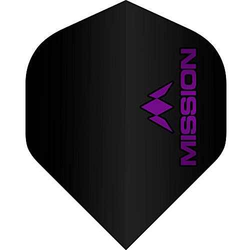 Mission Black Logo Dart-Flights, 100 Mikrometer, Standard (lila, 10 Sets (30)) von Mission Darts
