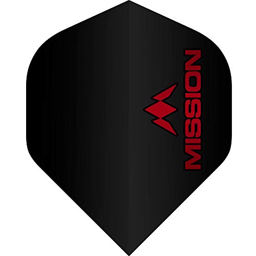 Mission Darts Logo Dart Flights | 100 Mikron | Standard Nr. 2, 5 Sets mit 3 Flights, rot (5XF2504) von Mission Darts
