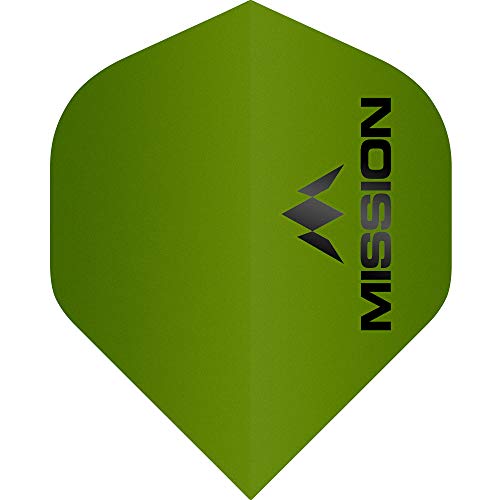 Mission Darts Mission Logo Dart Flights | Dickes 100 Mikron UV-Finish | Standard Nr. 2, grün, 1 Set mit 3 Flights (#_1xF1954) von Mission Darts