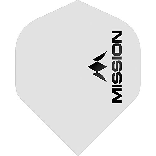 Mission Darts Mission Logo Dart Flights | Dickes 100 Mikron UV-Finish | Standard Nr. 2, weiß, 10 Sets mit 3 Flights (#_10xF1948) von Mission Darts