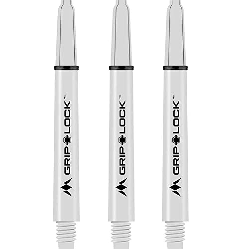 Mission Darts S1064 GripLock Durable Nylon Shafts | Medium Dart Stems | White von Mission Darts