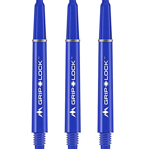 Mission Darts S1067 GripLock Durable Nylon Shafts | Medium Dart Stems | Blue von Mission Darts