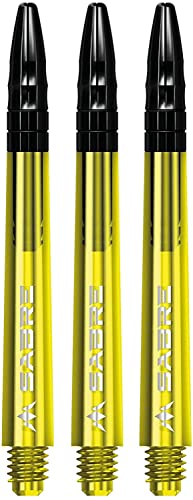 Mission Darts Sabre Shafts | Durable Polycarbonate Stems with Black Aluminium Top | 1 Set of 3 Shafts | Yellow | Medium (S1560) von Mission Darts