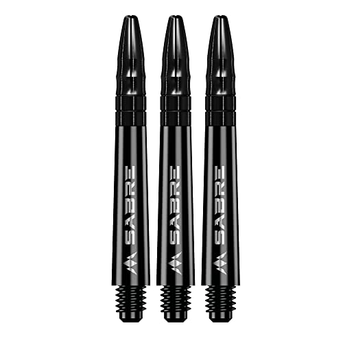 Mission Darts Sabre Shafts | Durable Black Polycarbonate Stems with Coloured Aluminium Top | 1 Set of 3 Shafts | Black | Tweenie (S1510) von Mission Darts