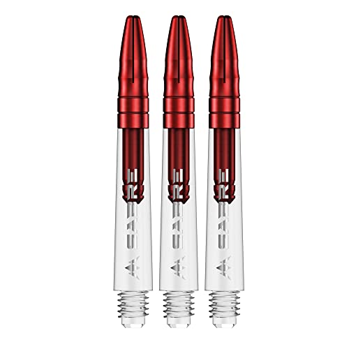Mission Darts Sabre Shafts | Durable Clear Polycarbonate Stems with Coloured Aluminium Top | 1 Set of 3 Shafts | Red | Tweenie (S1528) von Mission Darts
