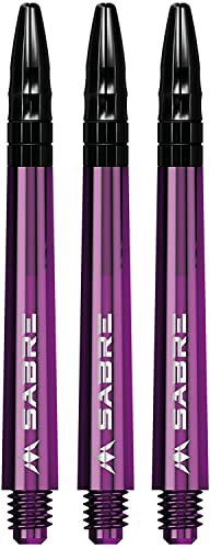 Mission Darts Sabre Shafts | Durable Polycarbonate Stems with Black Aluminium Top | 1 Set of 3 Shafts | Purple | Medium (S1551) von Mission Darts