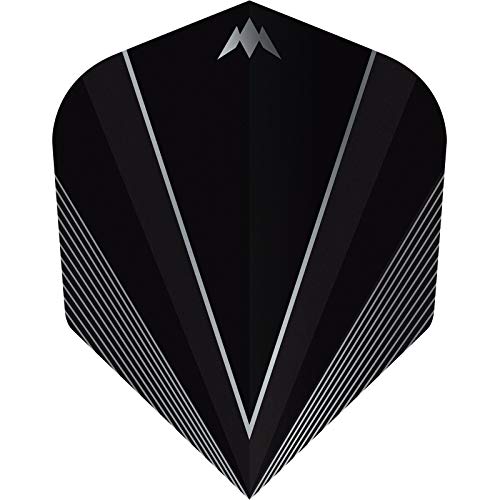 Mission Darts Shades Dart-Flights | Standard Nr. 2 | robustes 100 Mikron V-Design, 1 Set mit 3 Flights, schwarz (F3019) von Mission Darts