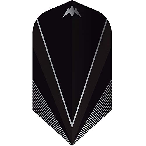 Mission Darts Shades Dart-Flights | schlanke Form | robustes 100-Mikron-V-Design, 5 Sets mit je 3 Flights, schwarz (5 x F3049) von Mission Darts