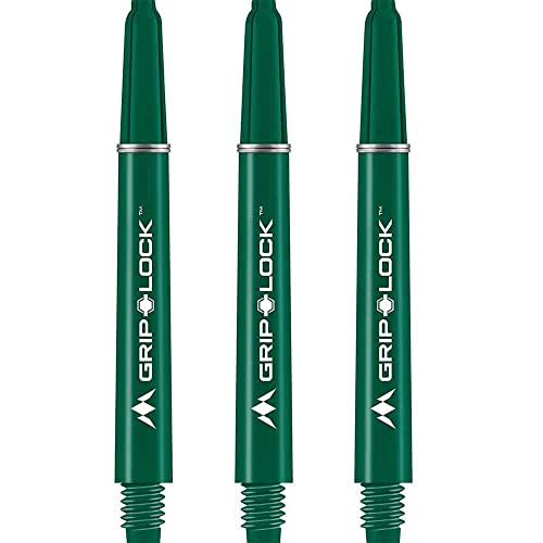 Mission Darts S1082 GripLock Durable Nylon Shafts | Medium Dart Stems | Green von Mission Darts