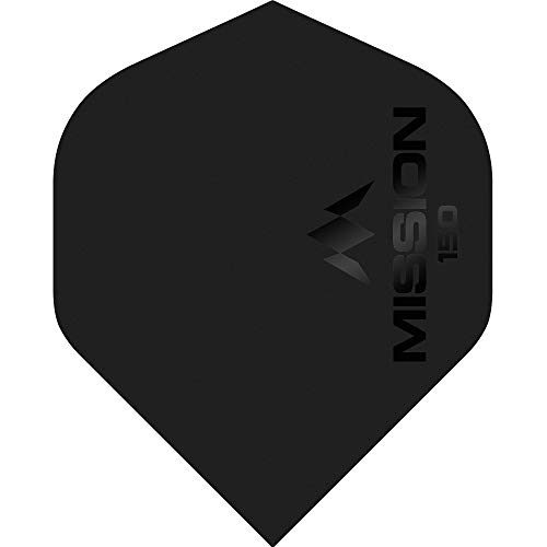 Mission Darts Mission Logo Dart Flights | Dickes 150 Mikron UV-Finish | Standard Nr. 2, schwarz, 1 Set mit 3 Flights (#_1xF1858) von Mission Darts