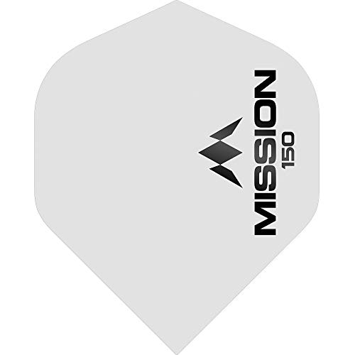Mission Logo 150 Dart-Flights, 150 Mikron, Standard (weiß, 10 Sets (30)) von Mission Darts