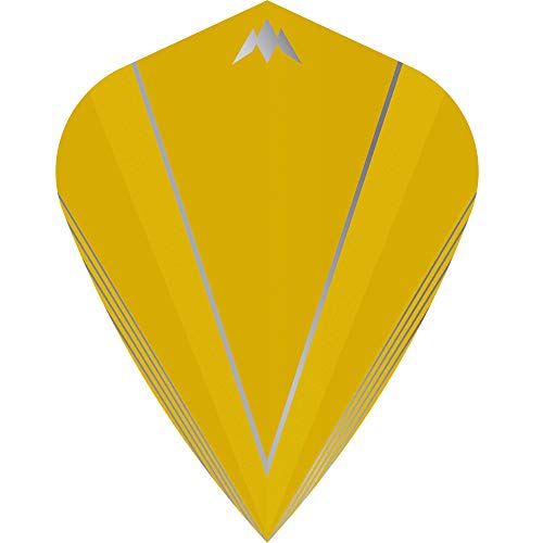 Mission Shades Dart-Flights, Kite, einfarbig, robust, 1–10 Sets (gelb, 1 Set (3)) von Mission Darts