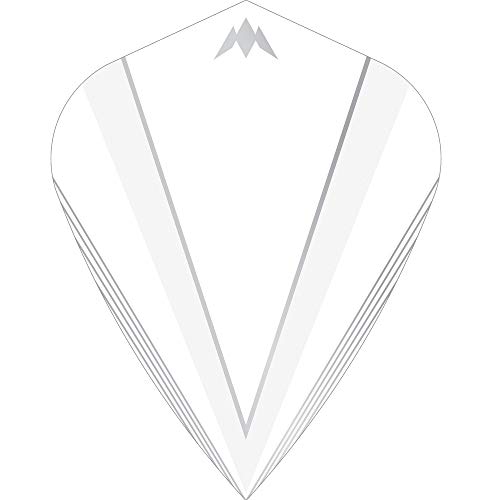 Mission Shades Dart-Flights, Kite, einfarbig, robust, 1-10 Sets (weiß, 10 Sets (30)) von Mission Darts