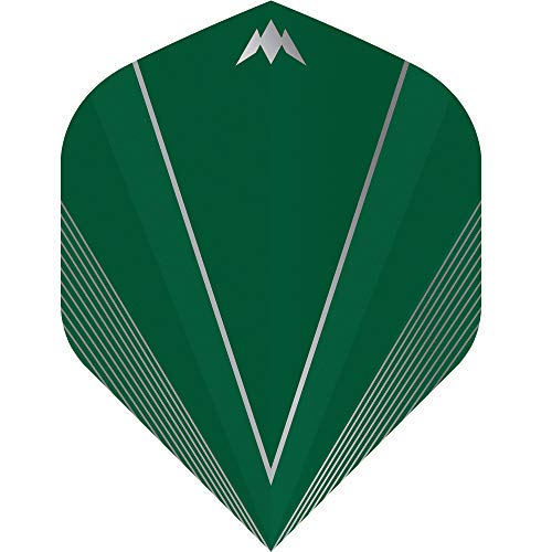 Mission Shades Dart-Flights, klein, Standard Nr. 6, einfarbig, 1–10 Sets robustes V-Design (grün, 1 Set (3)) von Mission Darts