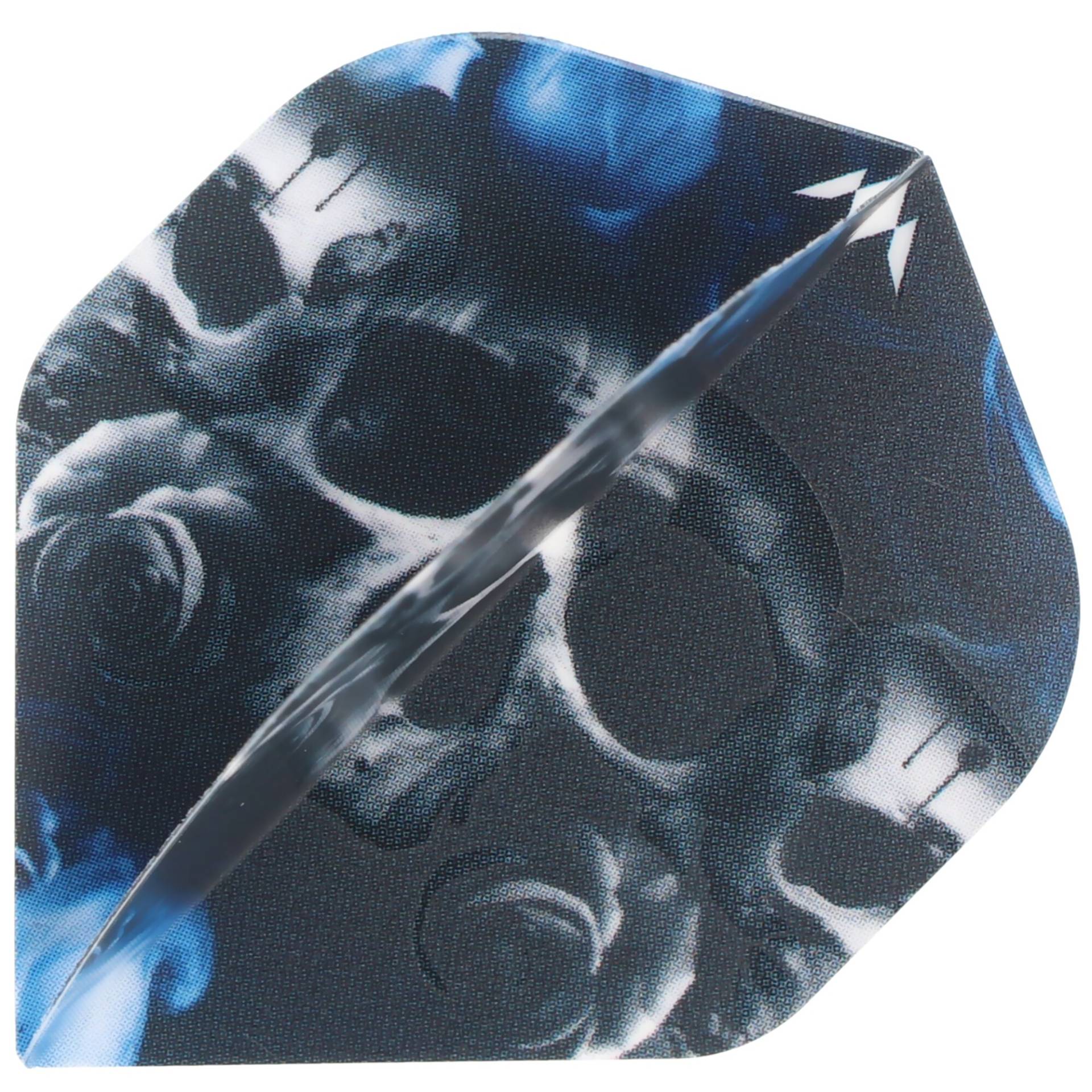 Totenkopf Dart Flights Skull, blau schwarz, No2, 3 Flights von Mission