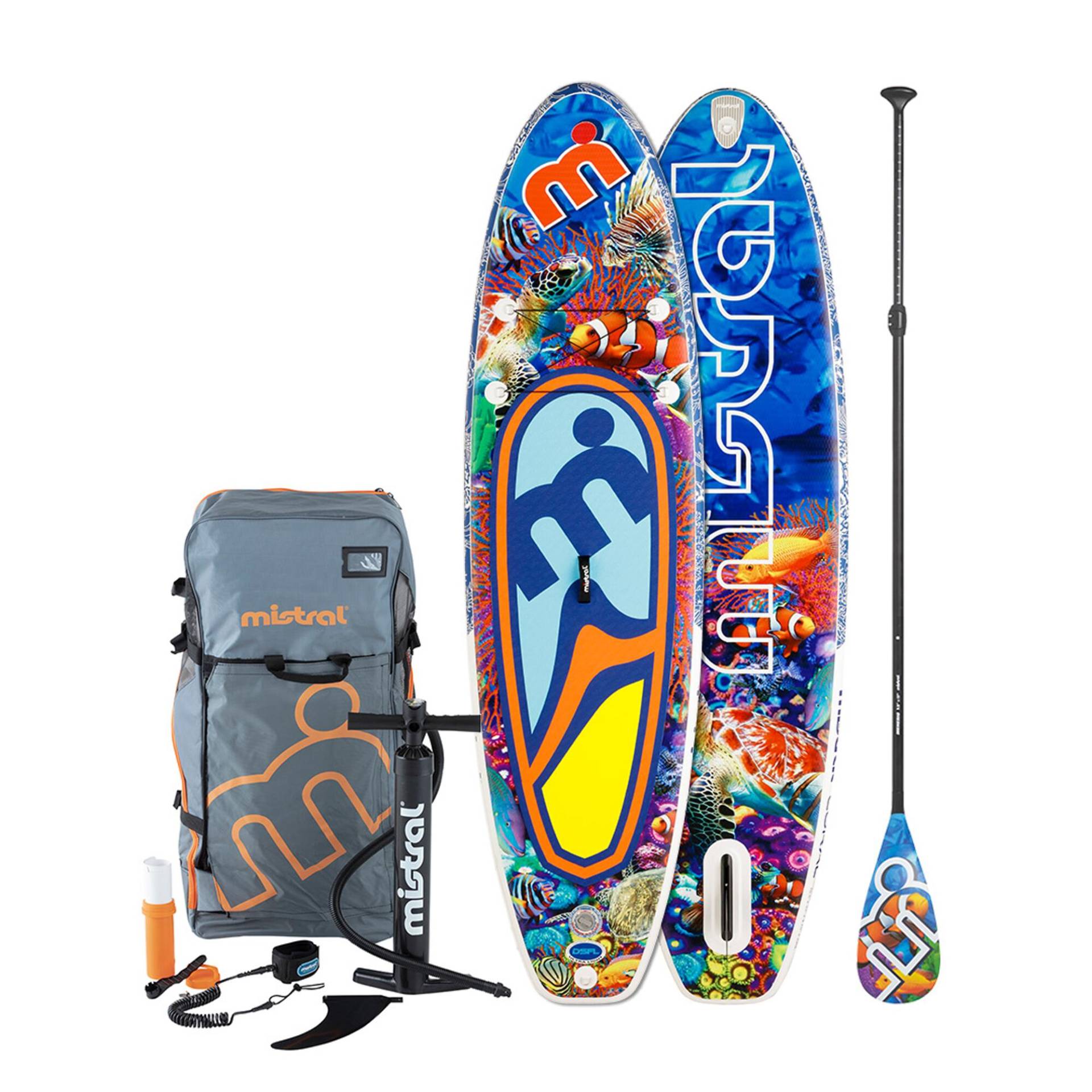 SUP Set Stand up Paddle aufblasbar DSFL 10´5 - Mistral Coral Einsteiger Familien von Mistral