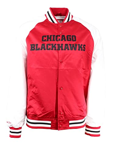 Mitchell & Ness Chicago Blackhawks Scarlet NHL Primetime Lightweight Satin Jacket - XXL von Mitchell & Ness