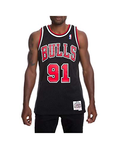 Mitchell & Ness M&N NBA Swingman Jersey 2.0 Chicago Bulls D. Rodman #91, Black von Mitchell & Ness