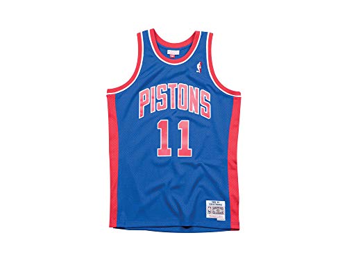 Mitchell & Ness - Detroit Pistons Isiah Thomas - Swingman Jersey Trikot - Hardwood Classic - NBA Basketball - Blau (L) von Mitchell & Ness