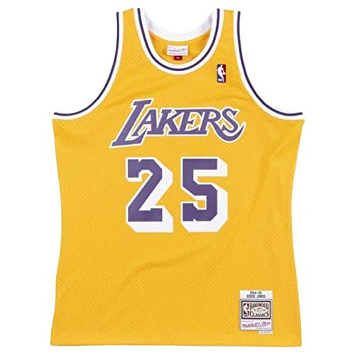 Mitchell & Ness Eddie Jones #25 Los Angeles Lakers 1994-95 Swingman NBA Trikot Gelb, S von Mitchell & Ness