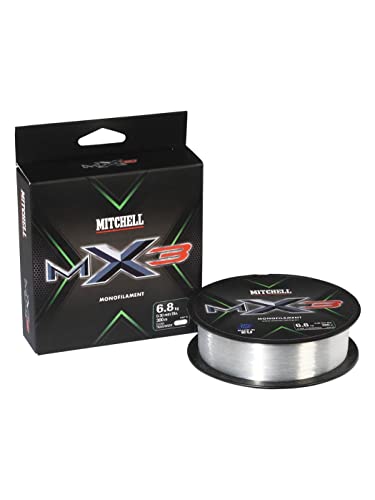 Mitchell Filo da Pesca MX3 Clear 0.35 mm 300 m Nylon Mare Spinning Surfcasting Carpfishing Trota Lago von Mitchell