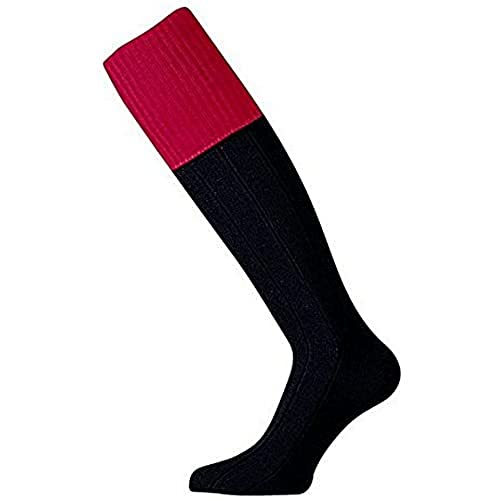 MITRE Mercury Kontrast Fußball Sport Socke, unisex, Mercury Contrast, Schwarz/Scarlet, Size 7 - 12 von Mitre