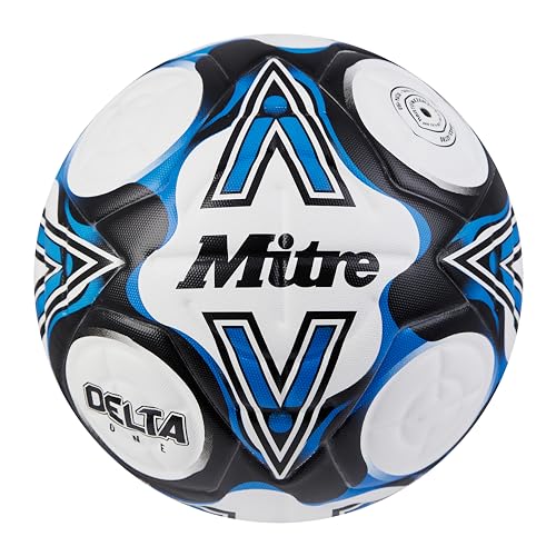 Mitre Delta One Football, Erwachsene, Unisex, Weiß/Schwarz/Blau, 4 von Mitre