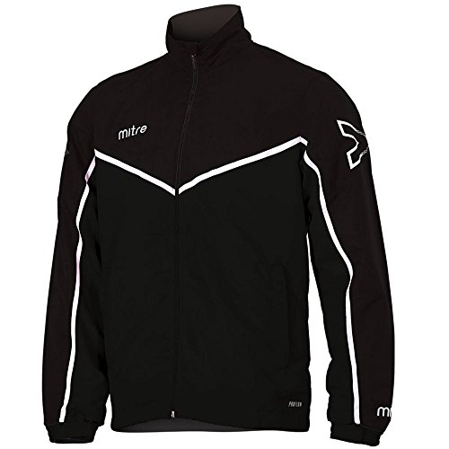 Mitre Herren Primero Woven Fußball-Trainingsjacke, schwarz/weiß, S von Mitre
