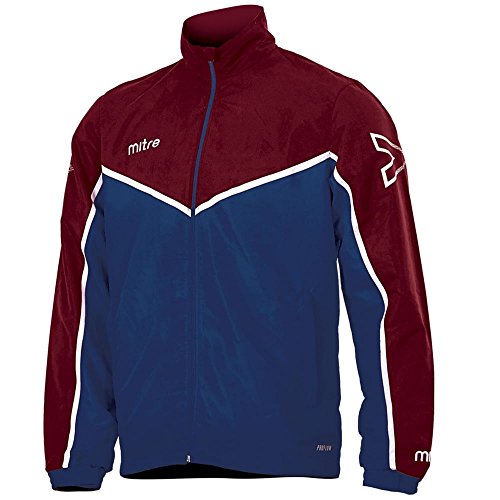 Mitre Fußball Kinder Primero Woven Training Track Jacket L Kastanienbraun/Marineblau/Weiß von Mitre