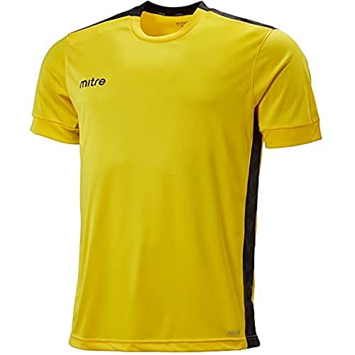 Mitre Herren Charge Kurzärmliges Fußball-Shirt Match Day, Gelb/Schwarz, Large/42-44 Inch von Mitre