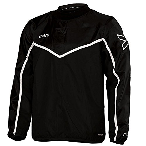 Mitre Herren Primero Overhead Fußball-Trainingsjacke, schwarz/weiß, M von Mitre