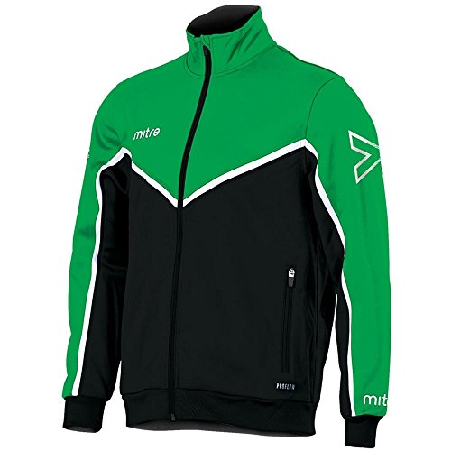 Mitre Herren Primero Poly Fußball Training Track Jacket S Smaragdgrün/Schwarz/Weiß von Mitre