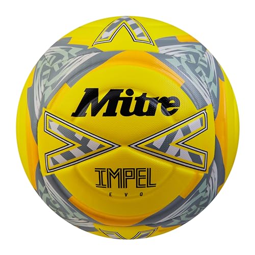 Mitre Impel Evo 24 Fußball, Unisex, für Erwachsene, Fluo Gelb/Schwarz/Kreisgrau, 3 von Mitre