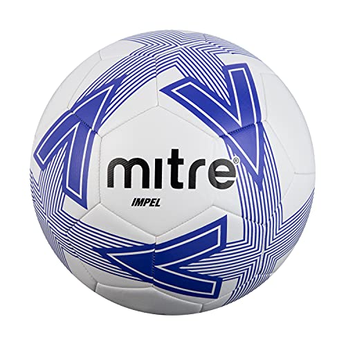 Mitre Impel L30P Fußball, sehr strapazierfähig, formbeständig, für alle Altersgruppen, weiß, blau, schwarz, Größe Ball 5 von Mitre