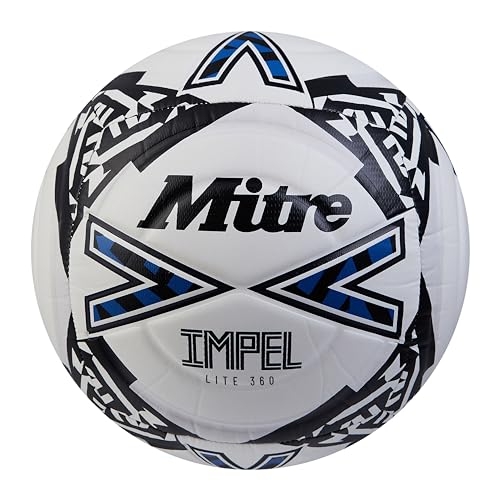 Mitre Impel Lite 360 24 Fußball, Unisex, für Erwachsene, Weiß/Schwarz/Botn Blue, 5 von Mitre