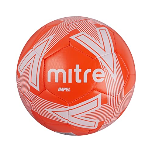 Mitre Impel L30P Fußball, hohe Strapazierfähigkeit, Formbeständigkeit, Orange/Weiß, 5 von Mitre