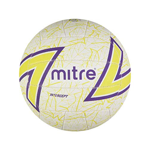 Mitre Unisex Intercept Netzball, Weiß/Evening Primrose/Pur, 4 EU von Mitre