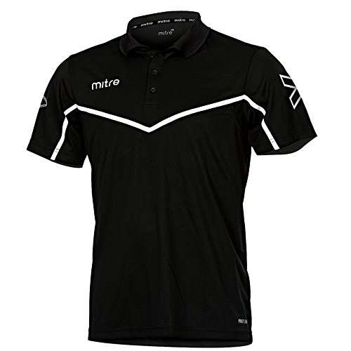 Mitre Unisex Kinder Primero Fußball-Trainings-Poloshirt, schwarz/weiß, L von Mitre