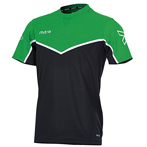 Mitre Kinder Primero Fußball Training T-Shirt S Smaragdgrün/Schwarz/Weiß von Mitre