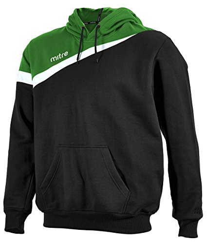 Mitre Polarisiert Herren Fußball Sweatshirt Hoody Top, Herren, Polarize Football Sweatshirt, Black/Emerald/White von Mitre