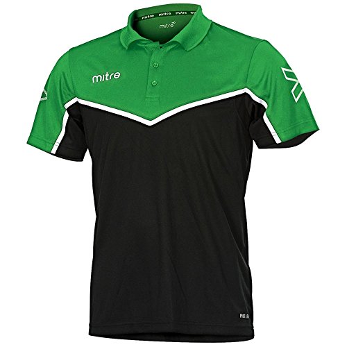 Mitre Primero Fußball-Poloshirt für Herren M Smaragdgrün/Schwarz/Weiß von Mitre