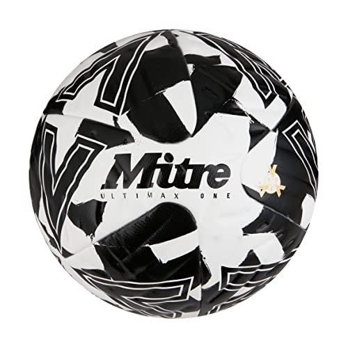 Mitre Ultimax One Unisex-Fußball, Weiß/Schwarz/Blacl, 4 von Mitre