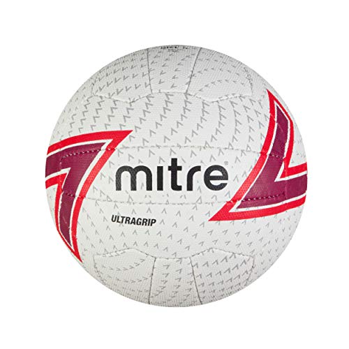Mitre Ultragrip Netzball, All Conditions Ball, Populärer Stil, Langlebiges Design, Weiß, Rot, Schwarz, Ballgröße 6 von Mitre