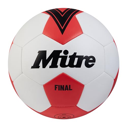 Mitre Unisex-Erwachsene Final 24 Fußball, Weiß/Lätzchen Rot, 3 von Mitre