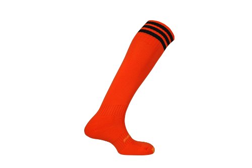 Prostar Mercury Football Socken zu drei Streifen für Erwachsene Unisex Tangerine/Black Senior/Large von Mitre
