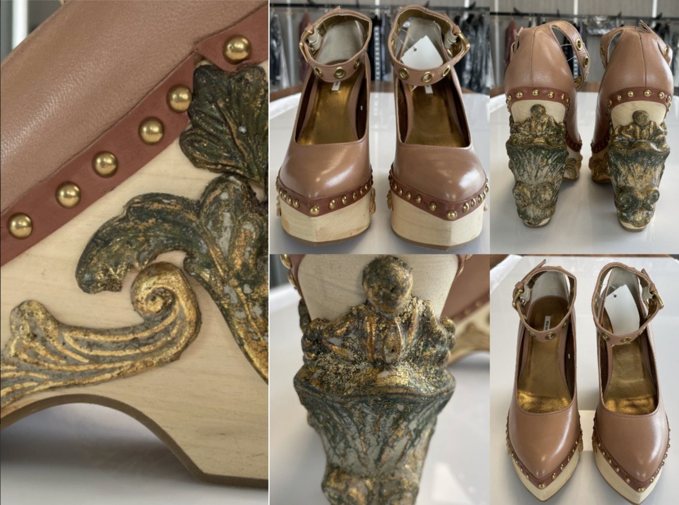 Miu Miu Miu Miu Deadstock Runway Venice Baroque Sculpted Platform Wedge Shoes Pumps von Miu Miu