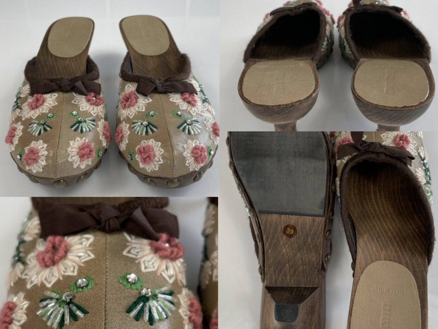 Miu Miu Miu Miu Fume Daisy Pantoletten Sandals Sandalen Schuhe Shoes Flats Sli Sandale von Miu Miu