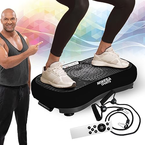 Miweba Sports Fitness 2D Vibrationsplatte MV100 | 3 Jahre Garantie - 250 Watt - 3 multidimensionale Vibrationszonen - Oszillierend - Abnehmen - Fettverbrenner - Fitnessgeräte für Zuhause (Schwarz) von Miweba Sports